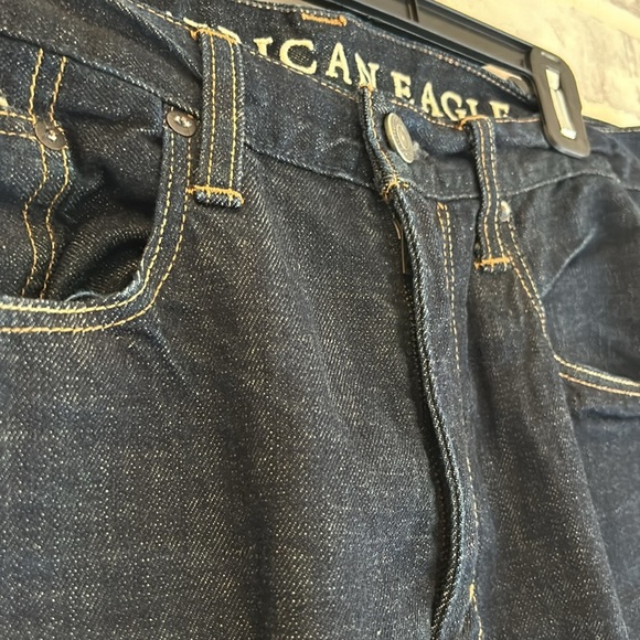 American Eagle Men’s Relaxed Fit Straight Jeans Dark Wash Denim Size 34 x 34 - Picture 5 of 9